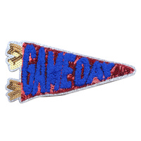 Patch en chenille de haute qualité avec sequins, thermocollant, brodé, pour chapeaux, sports, baseball et football