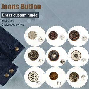 Custom Logo Personalized Brand Brass Zinc Alloy Metal Denim Jeans <b>Buttons</b> and Rivets - Product Image 2