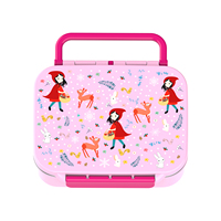 Contenedor de Alimentos Portátil y Reutilizable, Lonchera de Acero Inoxidable para Niños, Diseño Bonito, Etiqueta con Nombre, Asa, Caja Bento