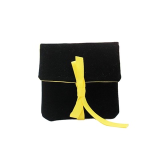 Pochette à cordon pour bijoux, sac cadeau personnalisé avec logo imprimé, doublure en satin, velours écologique, emballage pour montre - Product Image 1