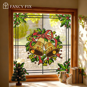 Autocollants décoratifs pour fenêtres de Noël Fancyfix, cloche de Noël, non autocollants, <span class=keywords><strong>film</strong></span> décoratif pour vitres d'appartement - Product Image 2