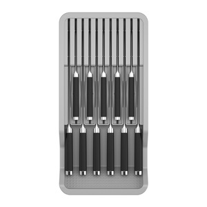 Boîte de rangement pour couteaux AOMS, organiseur de tiroir en plastique avec séparateurs pour couteaux et ustensiles de cuisine - Product Image 2