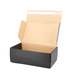 صندوق شحن أسود مخصص عالي الجودة صندوق ملابس صندوق بريد مع أشرطة لاصقة مزدوجة الوجهين