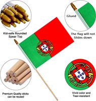 Drapeau portugais miniature personnalisé en bois à double face pour défilés sportifs, fêtes et décorations de festivals - Vente en gros
