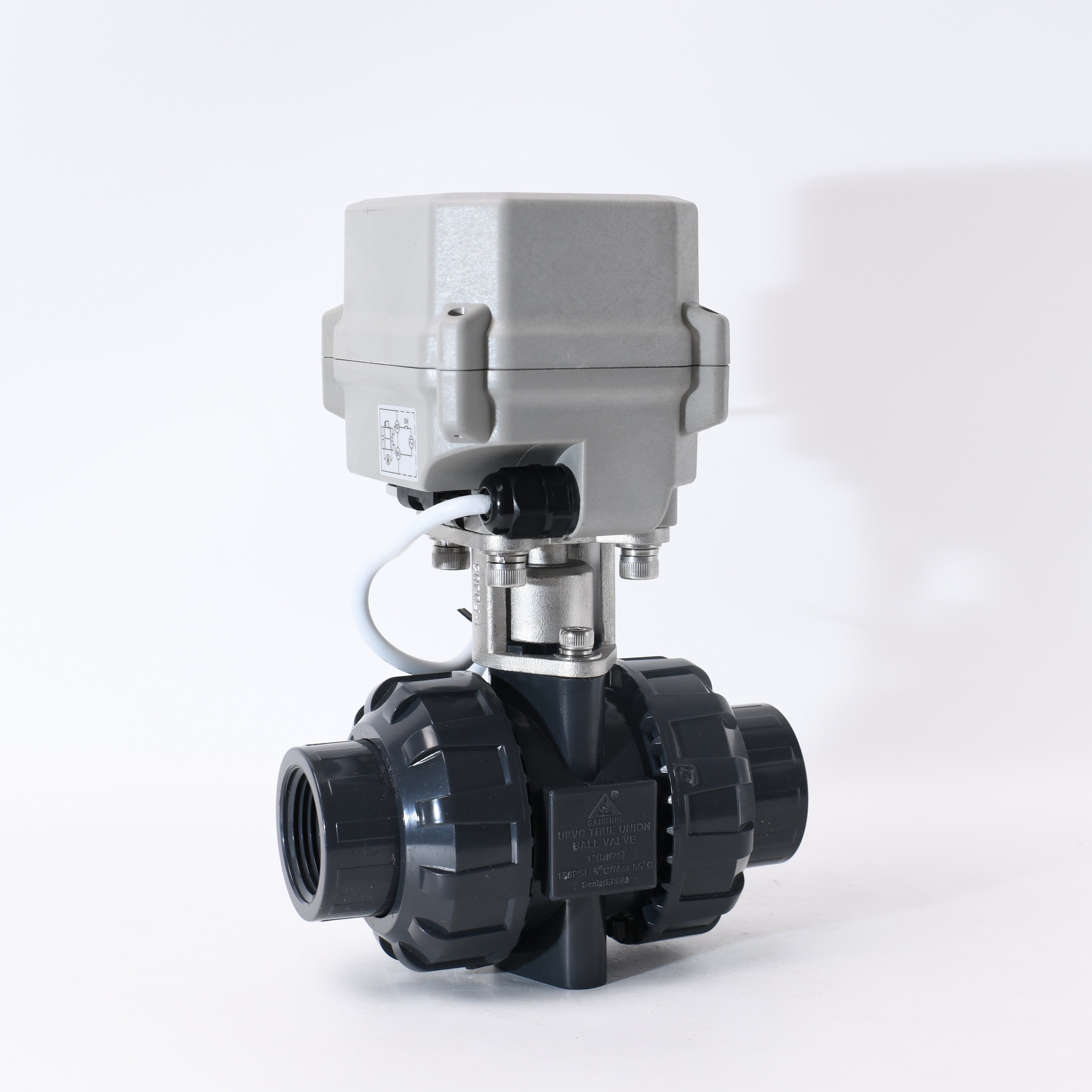 Электромагнитный клапан DC12V, 24 В, 220 В, 2-3/4 дюйма, DN20, ПВХ