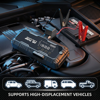 BRIEYES Démarreur de Voiture Portable 12V avec Compresseur d'Air 1600A, Booster de Batterie, Gonfleur de Pneus, Batterie Externe pour Moteurs Essence et Diesel Q29B