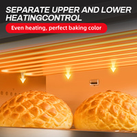 Four à pâtisserie électrique commercial à 1, 2 ou 3 niveaux, en acier inoxydable, four à gaz avec contrôle de température indépendant pour boulangerie et restaurant