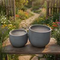 Jardinières en ciment de style ferme vintage, pots à fleurs d'intérieur/extérieur, trou de drainage, écologiques, durables, légers pour l'aménagement paysager de la maison