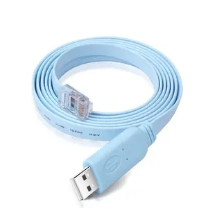 USB-A至rj45串行电缆WIN10 FT232 PL2303 CH340 USB RS232至RJ45路由器翻转USB控制台电缆