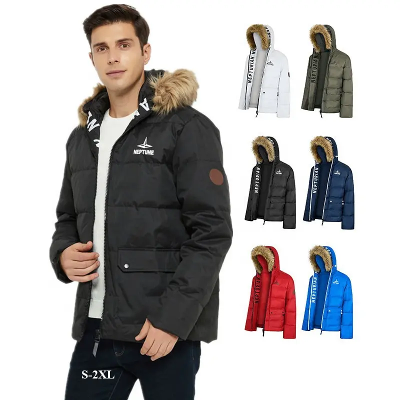 Parka en duvet de canard pour homme, doudoune d'hiver chaude et lourde, imperméable, manteau en fausse fourrure