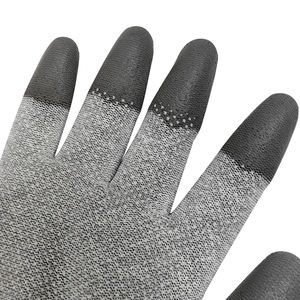 Guantes de Poliéster Grises Antiestáticos con Puntos de PVC en la Palma, Accesorios de EPP, en Oferta - Product Image 3