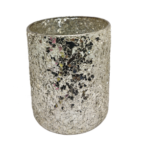 Nouveau Pot en Verre Vide Cylindrique de Luxe Personnalisé, Fait Main, Multi-Usages, Décoration d'Intérieur, Mosaïque Argentée, Qualité Supérieure, Meilleures Ventes - Product Image 1