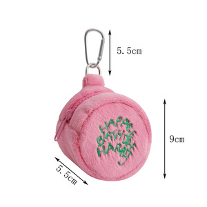 Monedero mini rosa de peluche con diseño de pastel, estilo Kawaii, con estampado de puntos, para monedas y almacenamiento de cables de auriculares, portátil, estilo Harries - Product Image 5