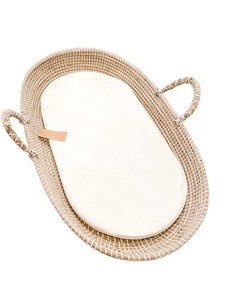 Panier de Moïse pour bébé fait à la main en herbe de mer biologique avec matelas - Product Image 5