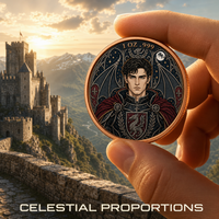 Pièce de collection en cuivre fin .999 de 1 oz, motif Chevalier Dragon Gothique, portrait de guerrier fantastique personnalisé, médaillon commémoratif, vente en gros