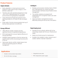 Nouveau système d'alimentation rectifiée Emerson intégré 48V CC, série Vertiv Netsure 7100 A61 pour station de télécommunication extérieure