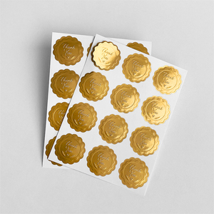 Etiquetas Adhesivas con Logotipo en Relieve 3D con Lámina Dorada para Cajas de Productos, Diseño Personalizado <span class=keywords><strong>a</strong></span> Precio de Fábrica, con Mensaje de Agradecimiento - Product Image 4