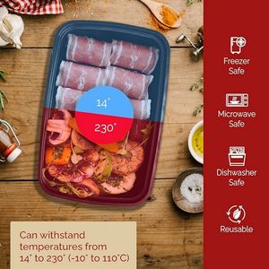 Contenitore per Pasti da 28oz - Contenitori Riutilizzabili in Plastica per Alimenti con Coperchi, Adatti per Microonde, Congelatore e Lavastoviglie - Product Image 6