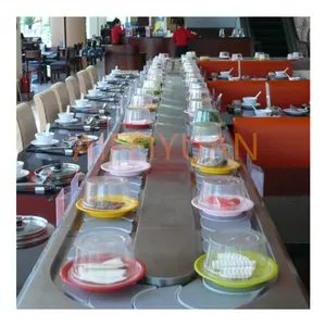 Rotary buffet transmissão cinto sushi correia transportadora sistema para restaurante