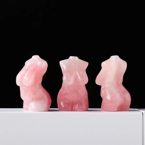Maniquí femenino tallado a mano, artesanía de cristal, Torso de cristal de cuarzo rosa, modelo desnudo, cuerpo de mujer, estatua - Product Image 6