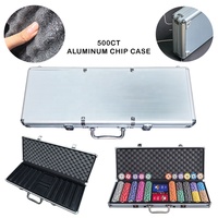 Boîte de rangement pour jetons de poker en aluminium 500 places avec serrure et clé, coins arrondis, pour casino à domicile, fêtes, tournois, personnalisable OEM
