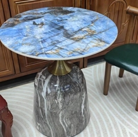 Table d'appoint en marbre pour canapé, meuble de salon nordique en bout de thé, lit moderne doré de luxe, table basse en marbre pour le salon