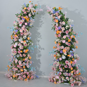 Colorful Silk Rose Flower Wall for Wedding Floral Background <strong>Stage</strong> <strong>Props</strong> Garden Arch Backdrop Decor Floral Theme - Product Image 1