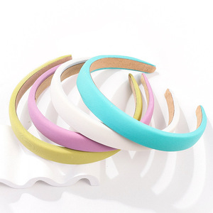 Bandeau fin en éponge couleur unie style coréen, en satin, pour femme, usage quotidien, accessoires pour cheveux et lavage du visage - Product Image 5