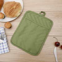 Support de casserole de poche en coton imprimé résistant à la chaleur dessous de plat pour la cuisson et la cuisson 7*9 pouces (vert)
