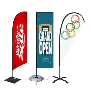 Bendera Pantai Persegi Panjang Kustom Bendera Olahraga Klub Digital Cetak Promosi Iklan