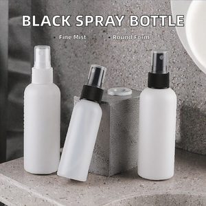 Botella de Spray Negra Vacía Personalizada de 100 ml, Redonda, de Plástico PET, para Loción, con Pulverizador Fino, Impresión Serigráfica, para Salones de Belleza - Product Image 2