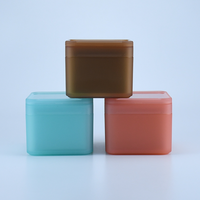 Boîte carrée colorée en plastique de 300g pour masques cosmétiques et masques pour les yeux avec couvercle à rabat – Emballage pour soins de la peau