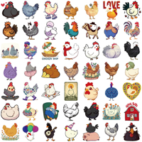 50 autocollants en vinyle de poulet de dessin animé, étanches en PVC, pour la décoration DIY d'ordinateurs portables, guitares et bagages, pour adolescents et adultes