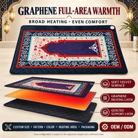 Tapis de prière avec chauffage sur une large surface, contrôle numérique de la température et design pliable pour la prière quotidienne les soirées d'hiver