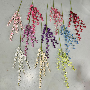 Fleurs artificielles en soie mélangée Delphinium pour mariage, décoration intérieure, accessoires de photographie extérieure, moulage par injection - Product Image 2