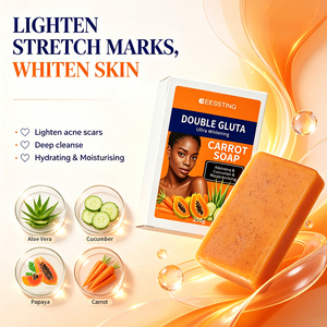 Corrector de Manchas Oscuras con Vitamina C, Jabón Aclarante y Blanqueador de Piel con Papaya y Zanahoria para un Brillo Radiante - Product Image 3