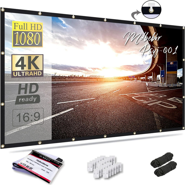 60 100 72 84 90 150 Projector Screen 120 Inch Home Theater  for Projector 4K HD 16: 9  Backyard Movie Night