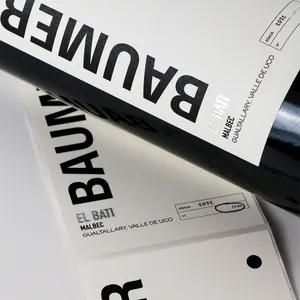 Custom Premium Wijn Label Zilverfolie Logo Getextureerd Papier Digitaal Afdrukken Wijnflessen Verpakking Etiketten