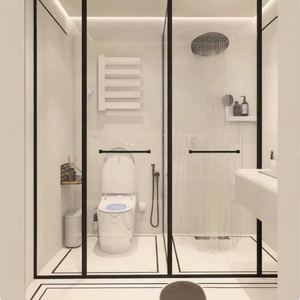 <span class=keywords><strong>Mampara</strong></span> de <span class=keywords><strong>Ducha</strong></span> Corredera en Forma de T de Aleación de Aluminio, Separación de Zonas Húmedas y Secas, Puerta de Vidrio Templado de 6 mm, Biombo de Baño - Product Image 1