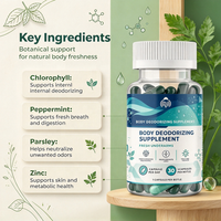Capsules de contrôle des odeurs sous marque privée 30 pièces – Complément déodorant corps entier, détoxifiant pour l'intestin et la peau, digestion, chlorophylle, menthe, persil – OEM