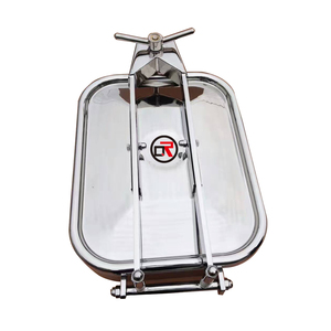 위생 식품 등급 SS 304 316L 스테인레스 스틸 커버 압력 탱크 위생 이중 잠금 직사각형 맨홀 - Product Image 2