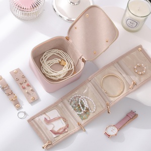 Customized Logo Luxury Handheld PU Leather Travel Ring Jewelry Container <b>Earring</b> Necklace <b>Gift</b> Wrap Storage Bag - Product Image 5