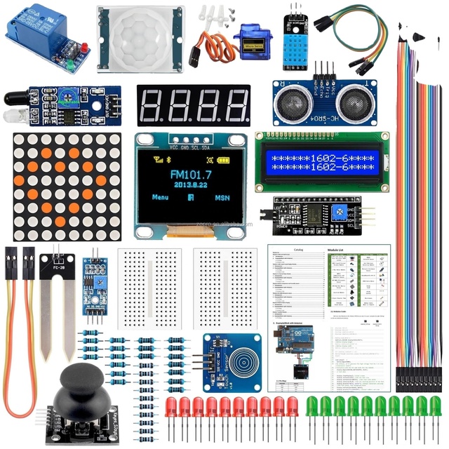 Component Combination Starter for Beginners MEGA2560 and for R3 with 1602 LCD Display Module and 0.96-inch LCD Screen Kit