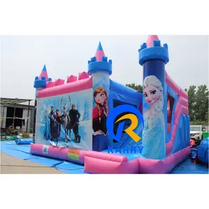 Comercial Frozen Inflable Bouncer House Slide Pink House Bounce Combo Jumping Bouncy Castle para niños Party Rental Equipment