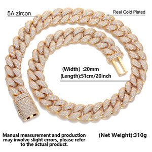 Collar <span class=keywords><strong>de</strong></span> Eslabones Cubanos <span class=keywords><strong>de</strong></span> Moissanita Chapado en Oro <span class=keywords><strong>de</strong></span> 18K <span class=keywords><strong>de</strong></span> Calidad Premium, 24 Pulgadas, Cierre Seguro, Joyería <span class=keywords><strong>de</strong></span> Destaque, Regalo para Hombres, Boda, Fiesta - Product Image 6