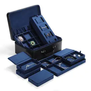 新款高端高级多功能首饰盒首饰盒桌面手链手表串珠便携式收纳盒