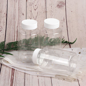 Transparent <b>Plastic</b> Bottles 300ml Wide Mouth Round PET Durable <b>General</b> Packaging For Health Supplement And Chemical Liquid - Product Image 2