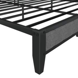 DB <b>Queen</b> <b>Size</b> Grey <b>Bed</b> Frame <b>with</b> Charging Station Upholstered Headboard Metal Platform for Bedroom Furniture <b>Storage</b> Feature - Product Image 4