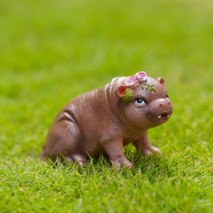 Witt Animal Crafts - Nouvelles sculptures en résine en forme d'hippopotame, ornement de bureau, statues d'animaux réalistes pour la décoration intérieure - Product Image 3