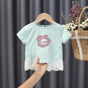 Nuove Magliette Casual per Bambine, Lavorate a Maglia e Ricamate, 100% Cotone, Manica Corta con Stampa di Personaggi - Indispensabili per i Bimbi - Product Image 5